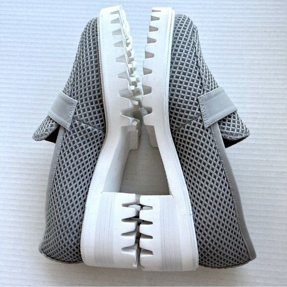 Aerosoles Ronnie Gray Mesh Fabric Preppy Loafers White Platform Soles Women 8 - Picture 4 of 16